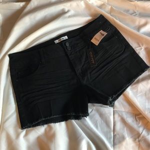 Charlotte Russe Refuge Black Denim Shorts sz 12